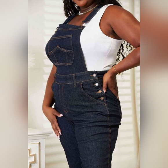 SOLD OUT Judy Blue High Waist Taylor Classic Denim Bib Pocket Jean Pant Overalls - Picture 7 of 12